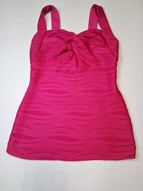 Warehouse Hot Pink Twist-Front Tank Top